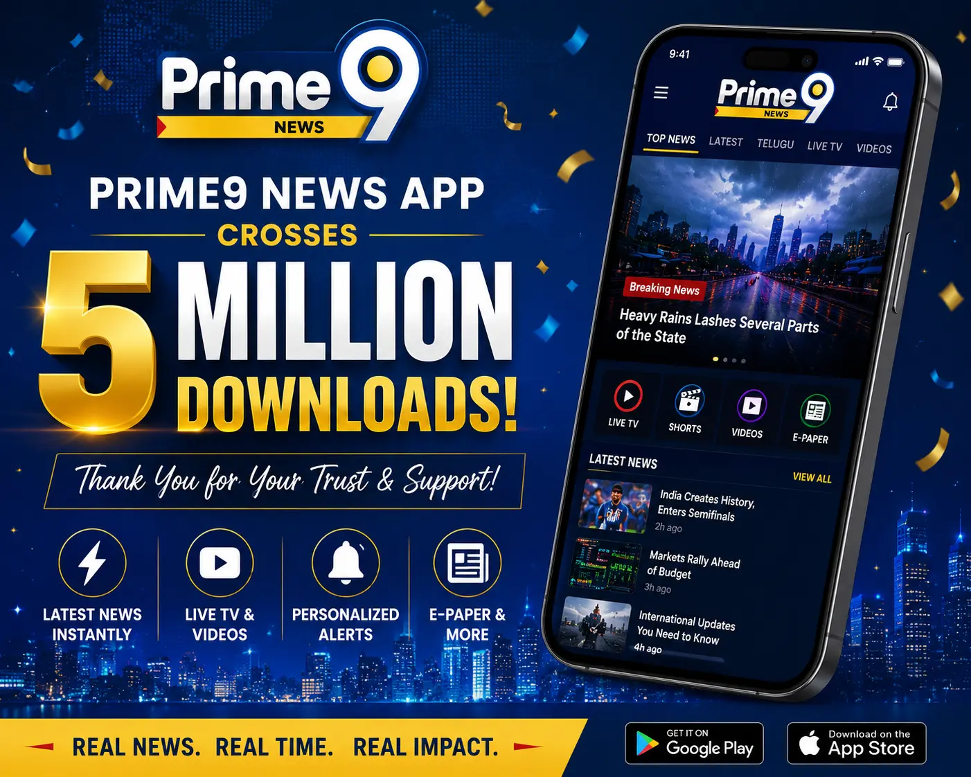 A viewer watching Prime9 News on a mobile phone