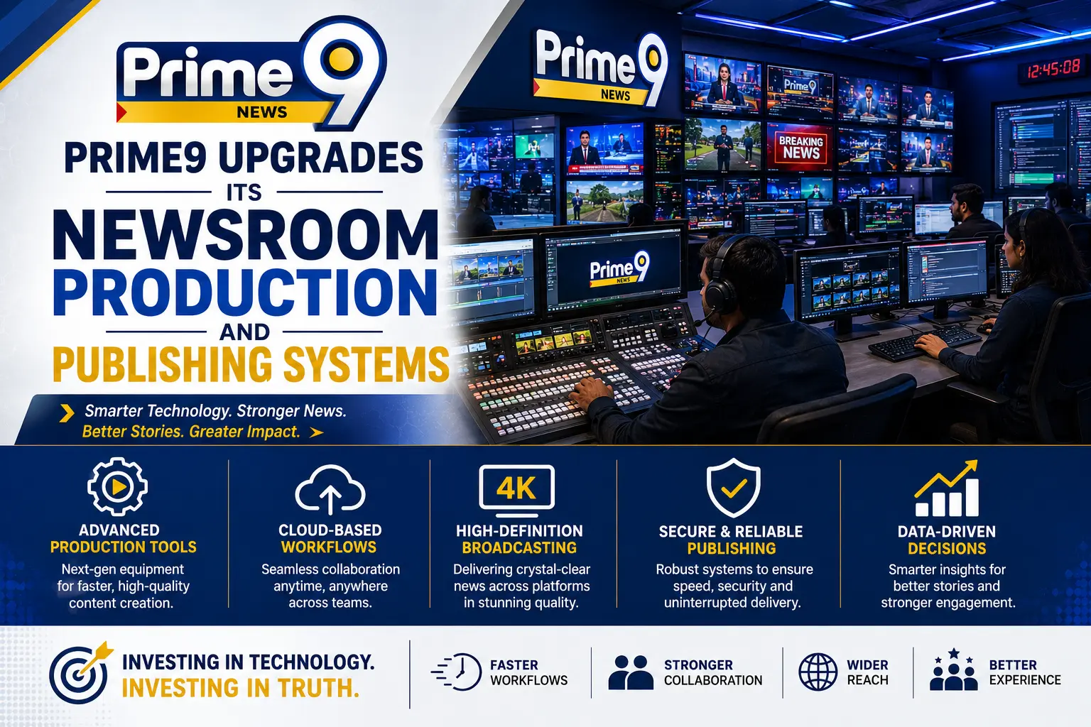 Prime9 newsroom production desk